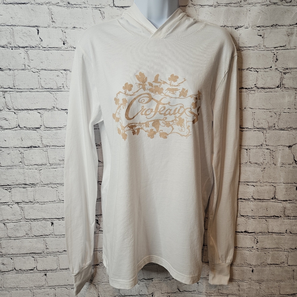 Croteaux long sleeve hooded shirt bella and canvas size small